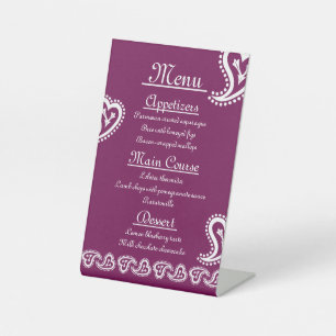 Sweet Paisley Hearts in Wine Pedestal Sign