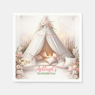 Sweet Pajama Party Girly Sleepover Birthday Napkin