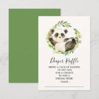 Sweet Panda Bear Baby Shower Diaper Raffle Ticket