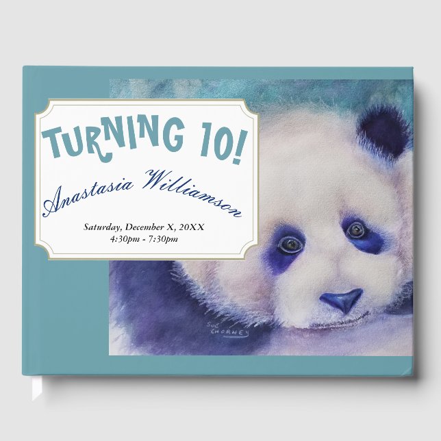 SWEET PANDA BEAR TURNING 10 GUEST BOOK (Front)