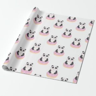 Sweet Panda Pattern Wrapping Paper
