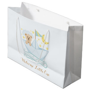Sweet Paper Boat Bear Large Gift Bag