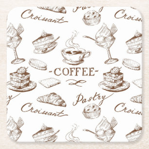Sweet paper square paper coaster
