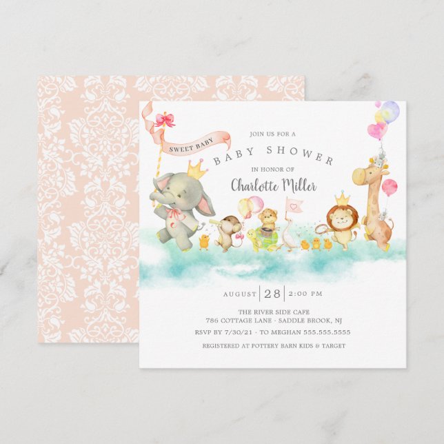 Sweet Parade Baby Shower Invitation (Front/Back)