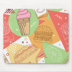Sweet pastel abstract and illustrations Ice cream Mouse Mat
