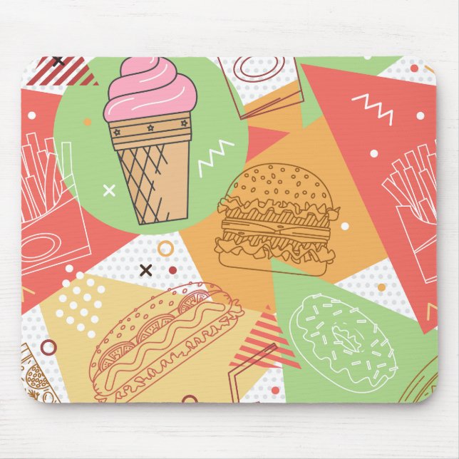 Sweet pastel abstract and illustrations Ice cream Mouse Mat (Front)