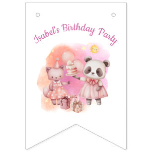 Sweet Pastel Animal Birthday Bunting