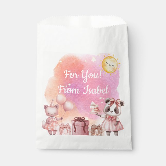 Sweet Pastel Animal Birthday Favour Bags (Front)