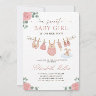 Sweet Pastel Baby Girl Shower Invitation