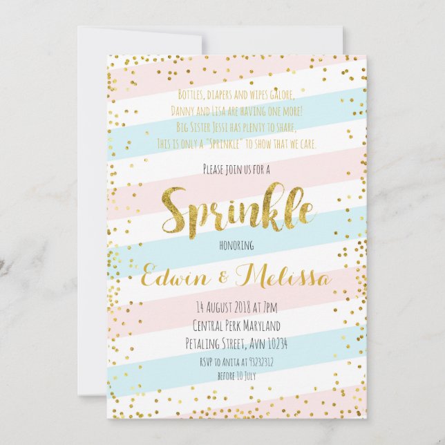 Sweet Pastel Baby Sprinkle Invitationbaby,shower,s Invitation (Front)
