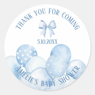 Sweet Pastel Blue Balloons Thank You Sticker