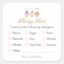 Sweet Pastel Cupcake Allergy Alert