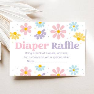 Sweet Pastel Daisy Baby Shower Diaper Raffle Enclosure Card