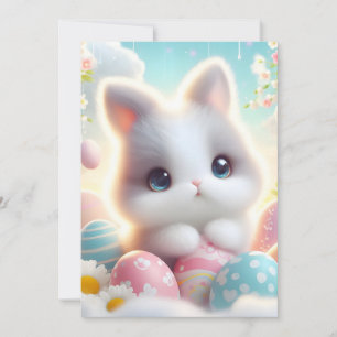Sweet Pastel Kawaii Kitten Easter Eggs Announcement
