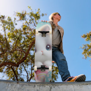 Sweet Pastel Kawaii Kitten Easter Eggs Skateboard