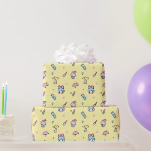 Sweet Pastel Kawaii Yellow Wrapping Paper