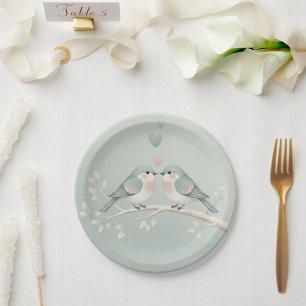 Sweet Pastel Love Birds: Whimsical Valentine’s Day Paper Plate