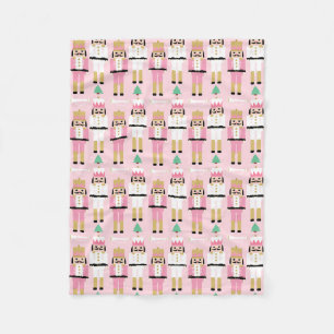 Sweet Pastel Nutcracker Christmas Fleece Blanket