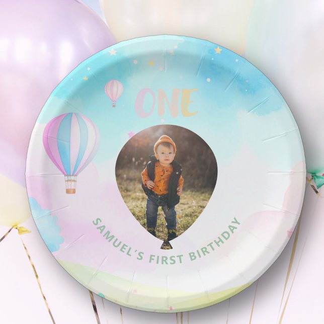 Sweet pastel onederland watercolor 1st Birthday Paper Plate (Creator Uploaded)