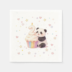 Sweet Pastel Panda Baby 2nd Birthday Napkin