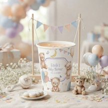 Sweet Pastel Teddy Bear butterfly star Baby Shower