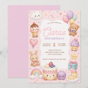 Sweet Pastel Treats Watercolor Birthday Invitation