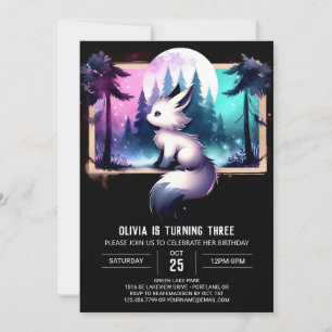 Sweet Pastel Wolf Birthday Invitation