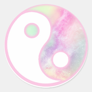Sweet Pastel Yin Yang Classic Round Sticker
