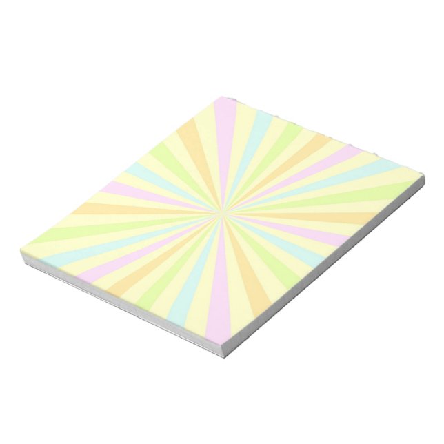 Sweet Pastels Spinning Wheel Sun Burst Notepad (Rotated)