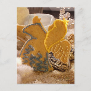 Sweet pastry angel with sugar decoration postcard