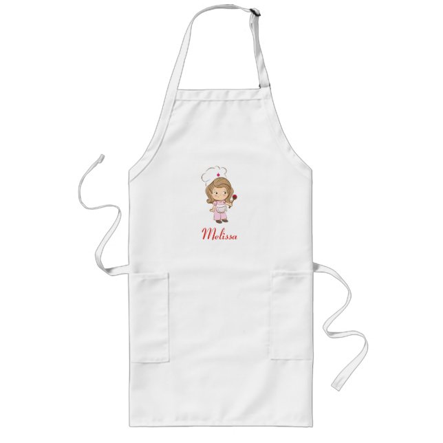 Sweet Pastry Shop Baker Home Chef Cook Girls Women Long Apron (Front)