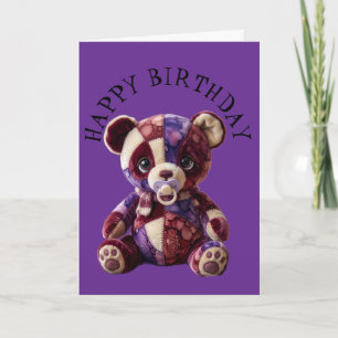 Sweet patchwork snuggle Bear Card