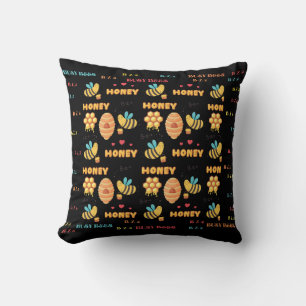 Sweet pattern Busy Bees fly to the Hive Cushion