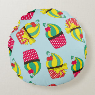 sweet pattern design. Vintage illustration Round Cushion