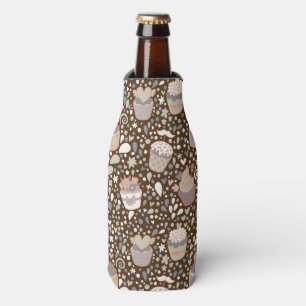 Sweet  pattern made of tasty cupcakes bottle cooler