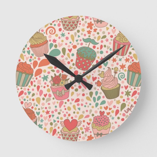Sweet pattern round clock (Front)