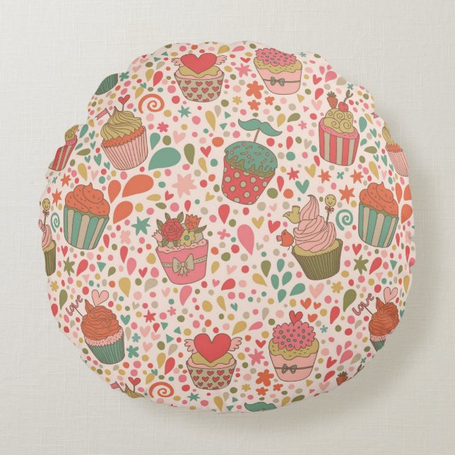 Sweet pattern round cushion (Front)