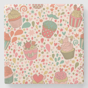 Sweet pattern stone coaster