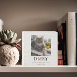 Sweet Paw Prints Personalised Pet Memorial Photo  Wooden Box Sign<br><div class="desc">This memorial sign is the perfect way to express a memory of a furry loved one never to be forgotten. Beautiful quote with paw print added to your pet's name (can be moved around as needed within the design tool) and your own photo. Can be made for dog, cat or...</div>