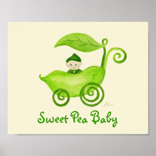 Sweet Pea Baby Boy art poster print