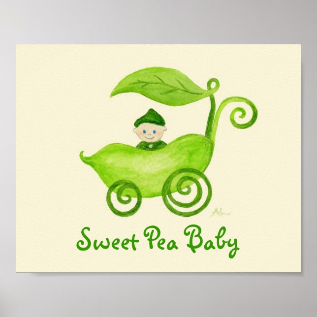 Sweet Pea Baby Boy art poster print (Front)