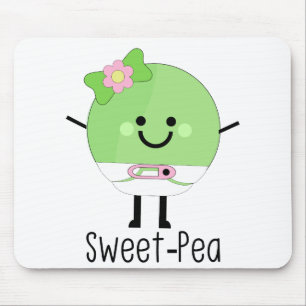 Sweet Pea Baby Girl Pea Mouse Mat