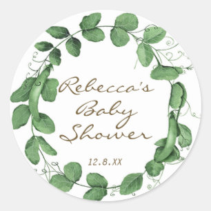 sweet pea baby shower sticker peas in a pod