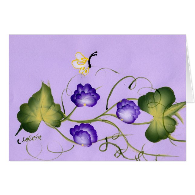 Sweet Pea Blossom and Butterfly (Front Horizontal)