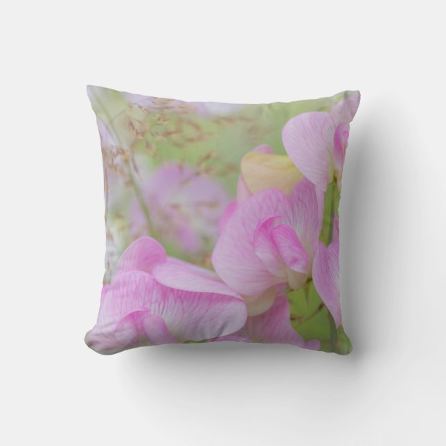 Sweet Pea Blossoms | Seabeck, WA Cushion (Front)