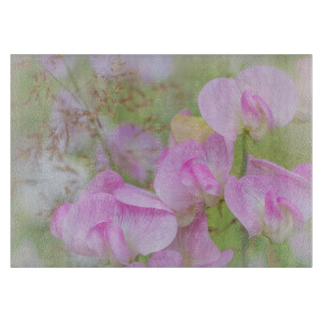 Sweet Pea Blossoms | Seabeck, WA Cutting Board (Front)