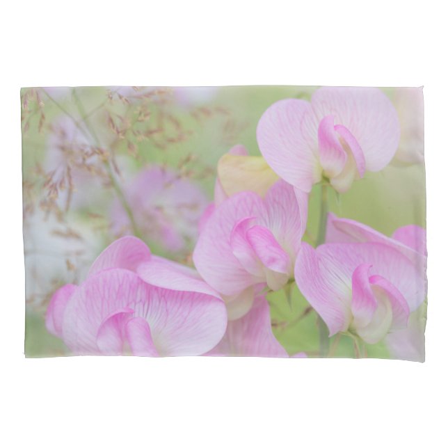 Sweet Pea Blossoms | Seabeck, WA Pillowcase (Front-Left)