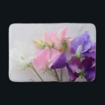 Sweet pea bouquet bath mat<br><div class="desc">Pretty spring flowers in pastel shades</div>