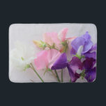 Sweet pea bouquet bath mat<br><div class="desc">Pretty spring flowers in pastel shades</div>