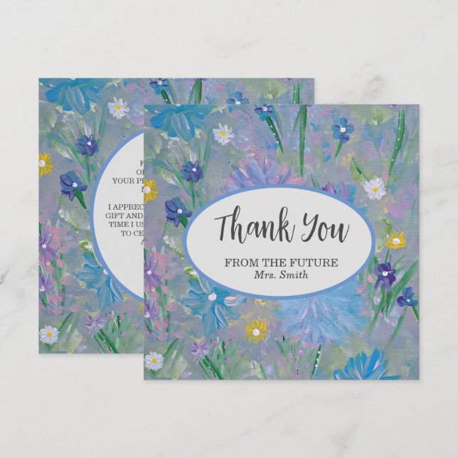 Sweet Pea Bridal Shower Thank You Card (Front/Back)